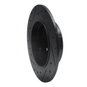 Chrysler Crossfire Brake Rotor (1) - Rear Right - R1 Concepts - Drilled & Slotted - Black - `87-`15